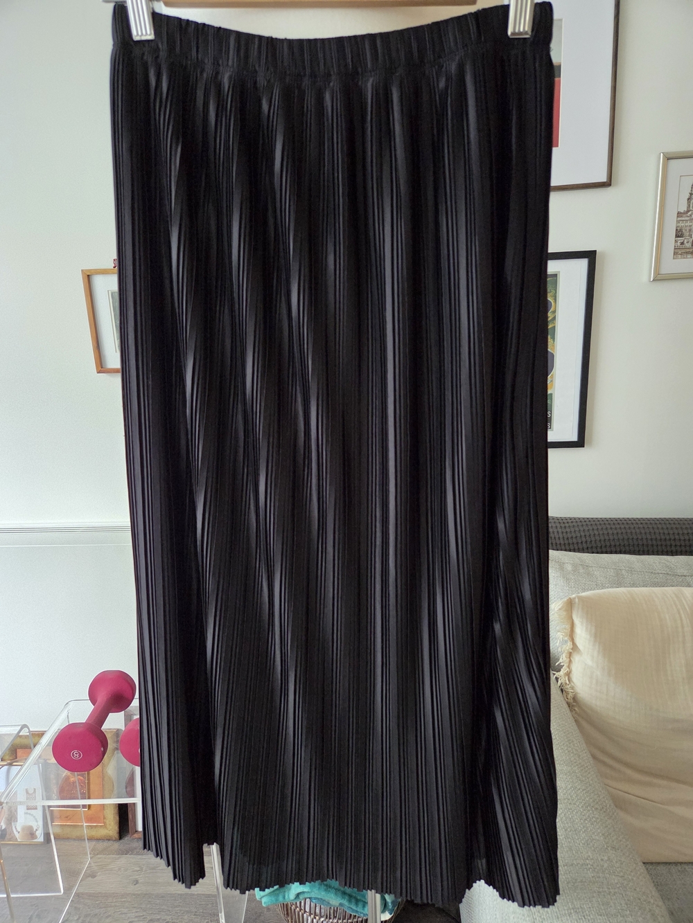 OAK + FORT Black Pleated Maxi Skirt